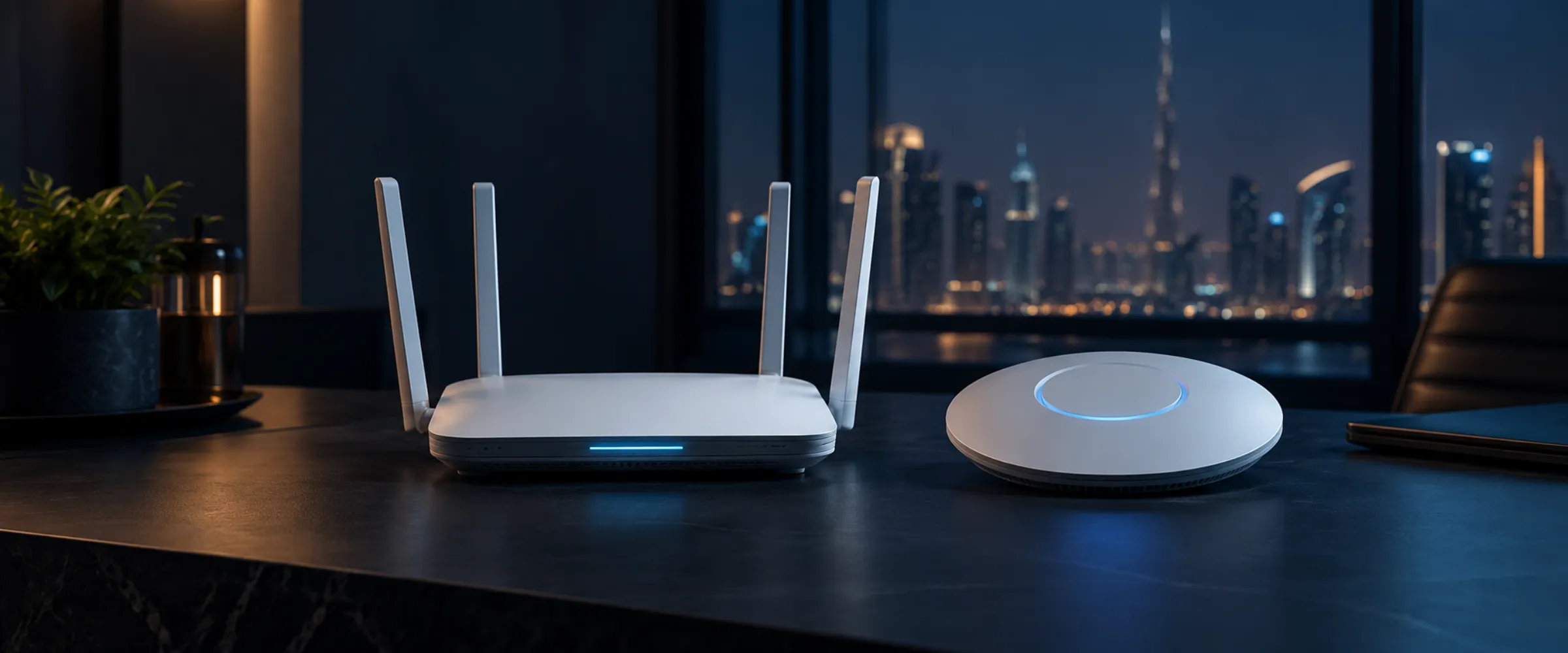 Wi-Fi router and ceiling access point