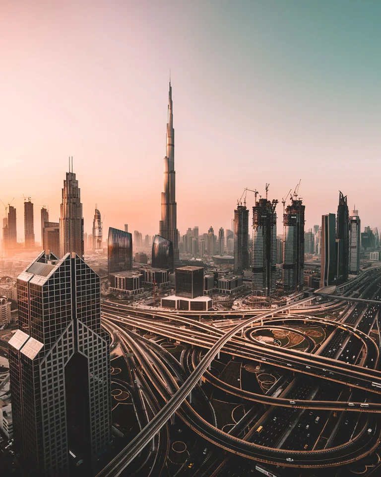 Burj Khalifa above the Downtown Dubai skyline
