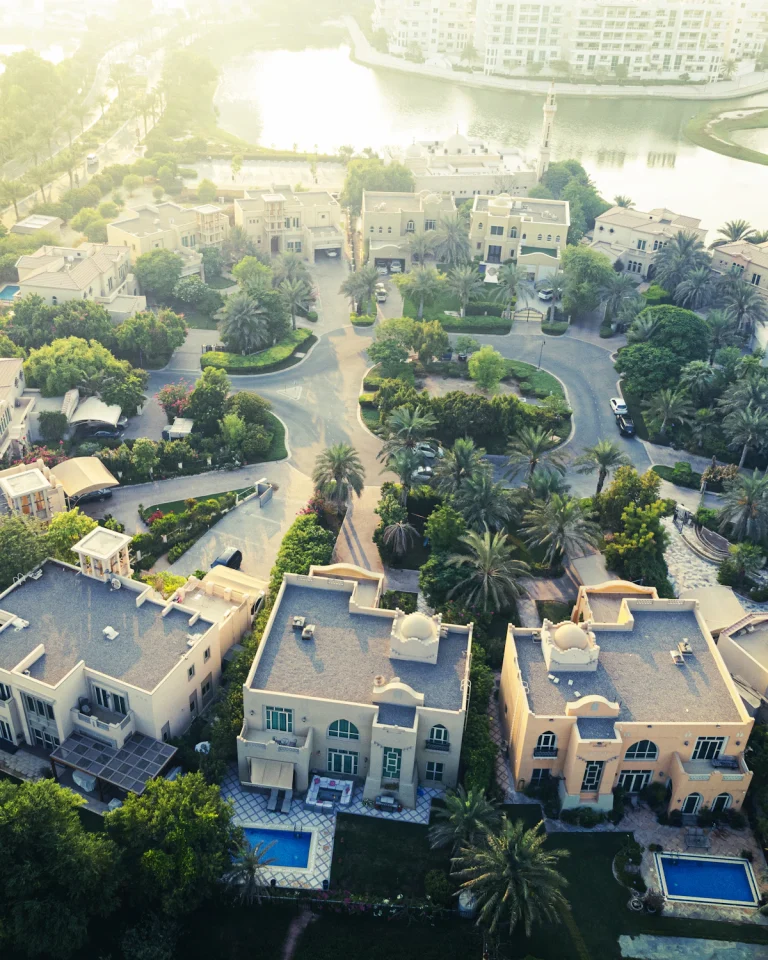 Aerial view of a Dubai villa community