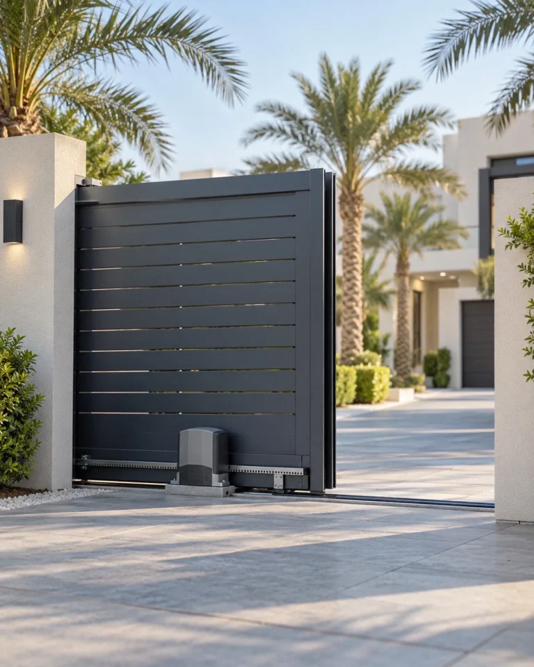 Automatic sliding gate at a Dubai villa